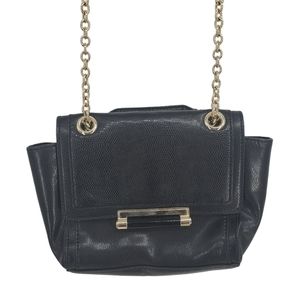 DVF Black Leather Chain Crossbody Bag Purse Rare